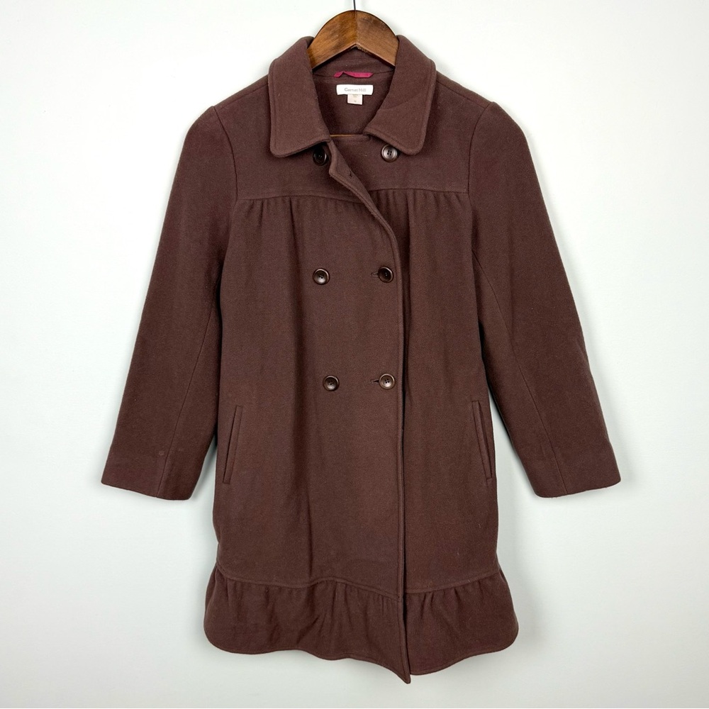 Garnet Hill Girls Brown Wool Dress Coat